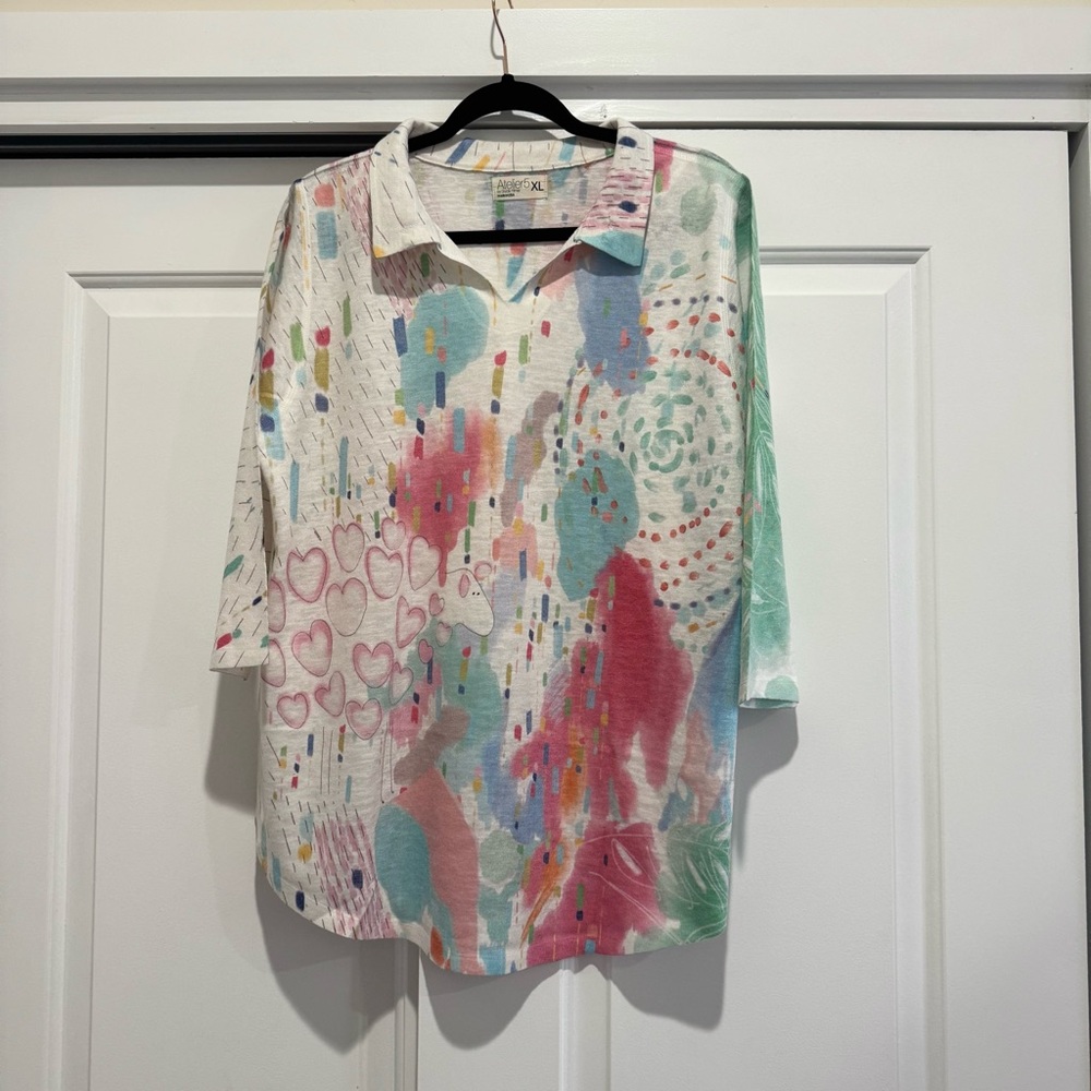 atelier 5 gozde yilmaz - women’s colorful blouse, XL / summer vacation